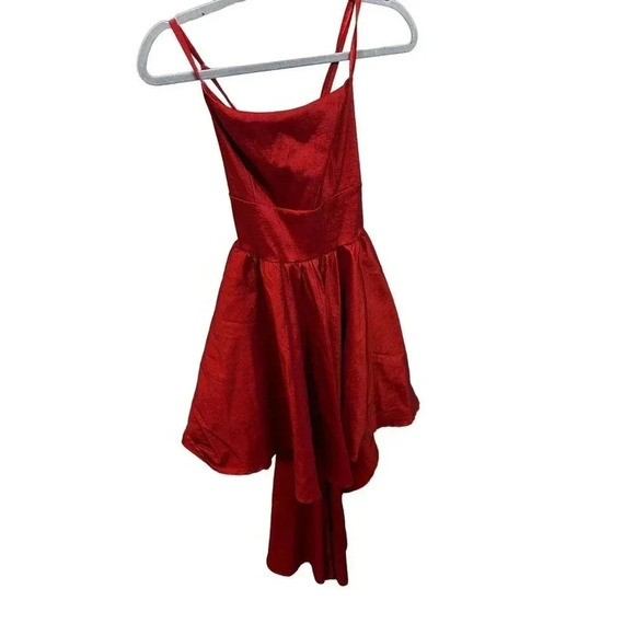 Windsor Women's Red Shanghai Strap Farrah High Low Taffeta Prom Dress Size Large - Picture 2 of 8